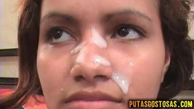 Tinka saa spermaa kasvoilleen anaaliseksin jälkeen